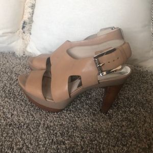 Michael Kors Carla Leather Platform Heel Sandal 8